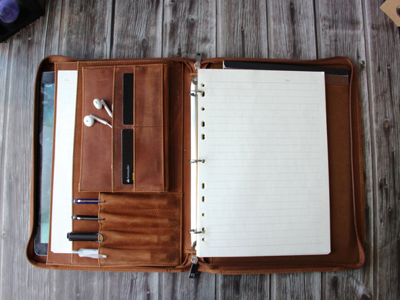 leather mini 3 ring binder small mini journal – DMleather